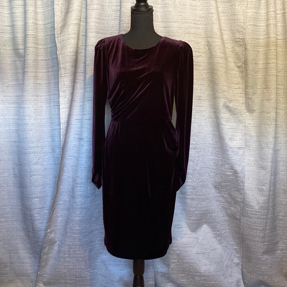 Purple velvet cocktail dress. Size 10. Calvin Klein.